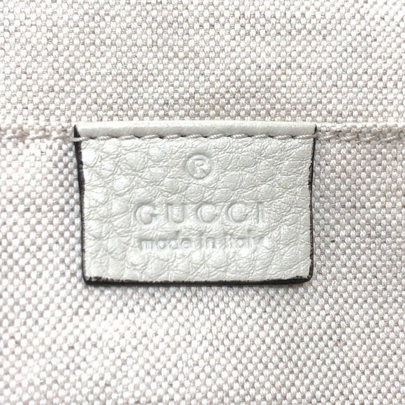 GUCCI Authentic White Leather Bamboo Backpack